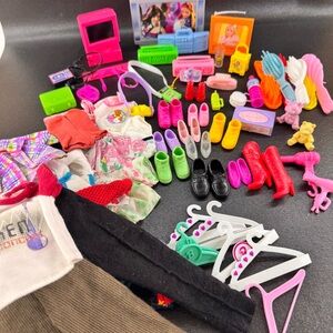 Vintage 80’s 90’s Mattel Barbie Doll Clothes Shoes Accessories Lot 65+ Pieces